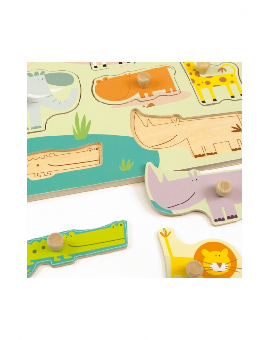 Puzzle din lemn incastru Safari, 7 piese [2]