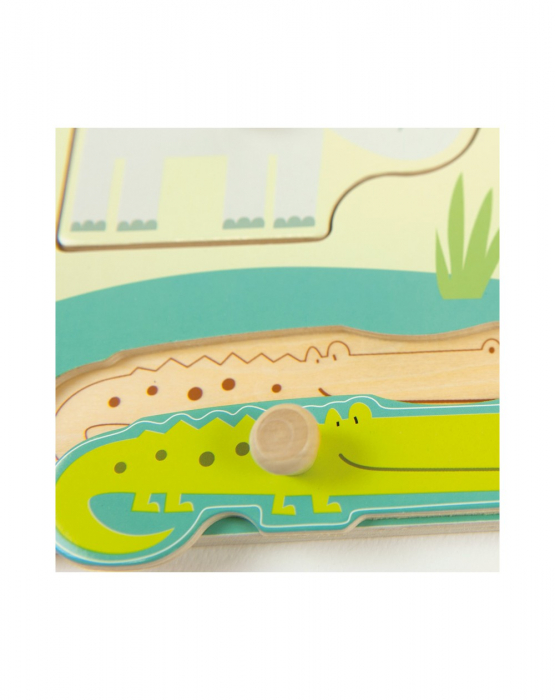Puzzle din lemn incastru Safari, 7 piese [5]
