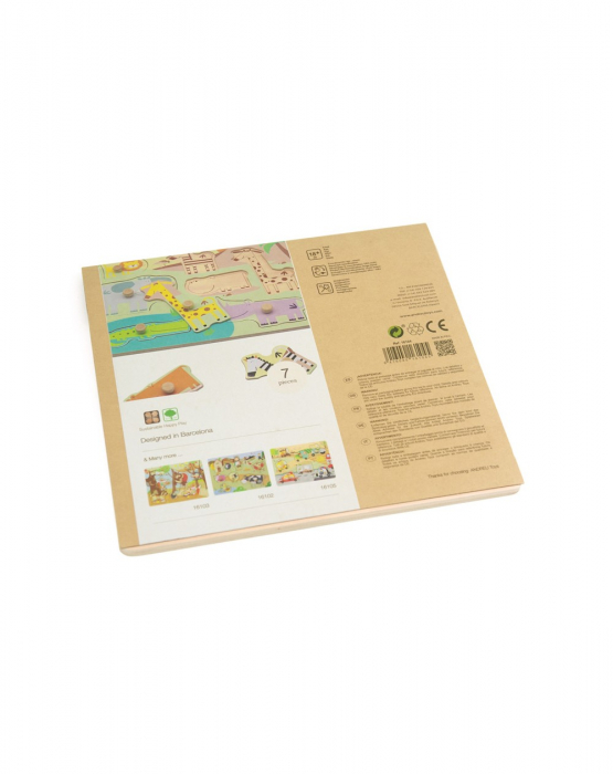 Puzzle din lemn incastru Safari, 7 piese [6]