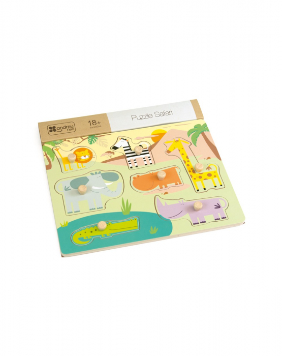 Puzzle din lemn incastru Safari, 7 piese [3]