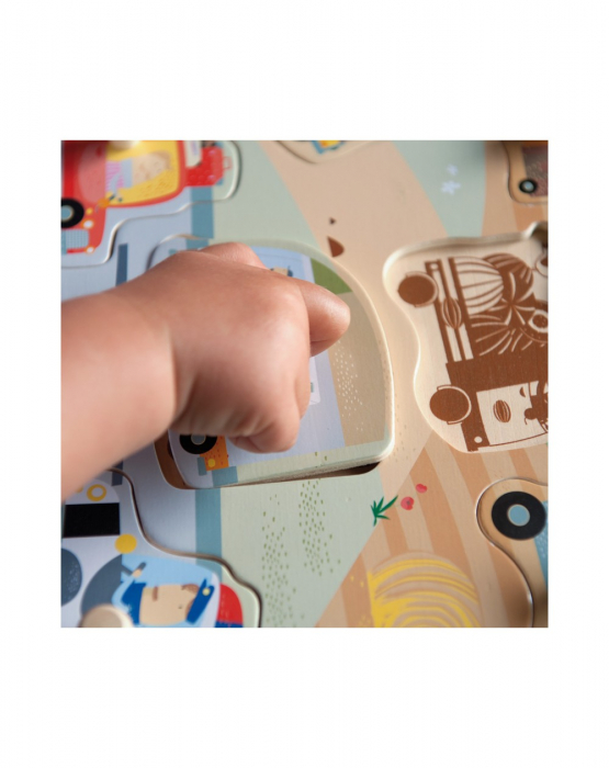 Puzzle din lemn incastru Vehicule, 7 piese [5]