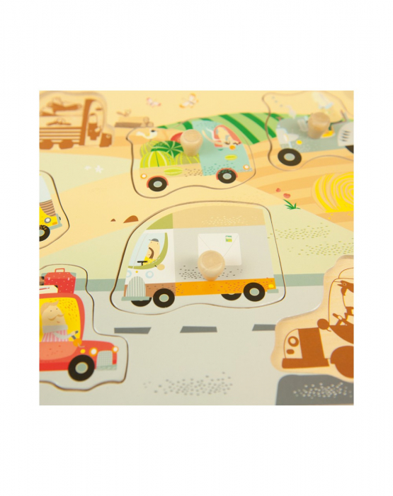 Puzzle din lemn incastru Vehicule, 7 piese [4]