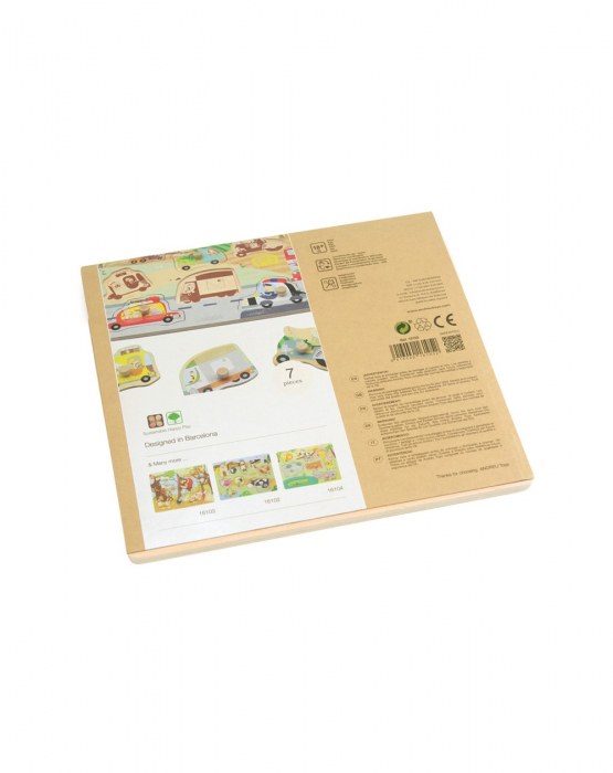 Puzzle din lemn incastru Vehicule, 7 piese [7]