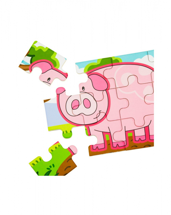 Puzzle din lemn Ferma - 4 puzzle-uri tip diorama [6]
