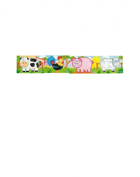 Puzzle din lemn Ferma - 4 puzzle-uri tip diorama [5]