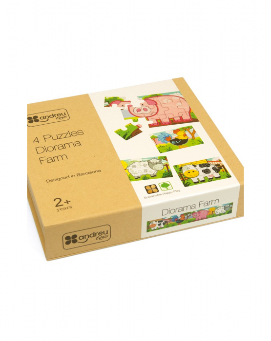 Puzzle din lemn Ferma - 4 puzzle-uri tip diorama [7]