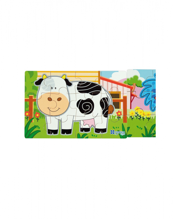 Puzzle din lemn Ferma - 4 puzzle-uri tip diorama [4]