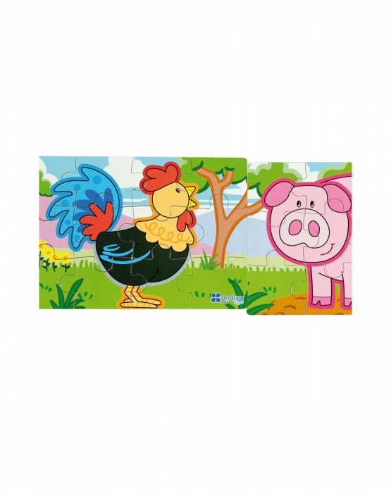 Puzzle din lemn Ferma - 4 puzzle-uri tip diorama [2]
