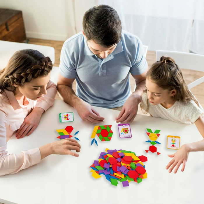 Puzzle geometric din lemn 155 piese [6]