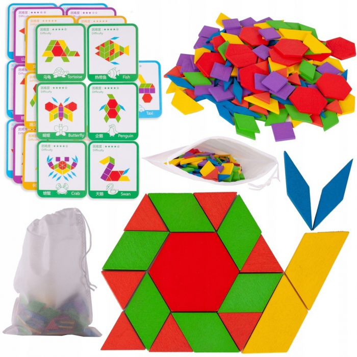 Puzzle geometric din lemn 155 piese [4]
