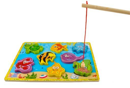 Puzzle lemn, tablita, pescuieste pesti, 8 piese [7]