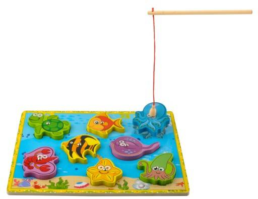 Puzzle lemn, tablita, pescuieste pesti, 8 piese [4]