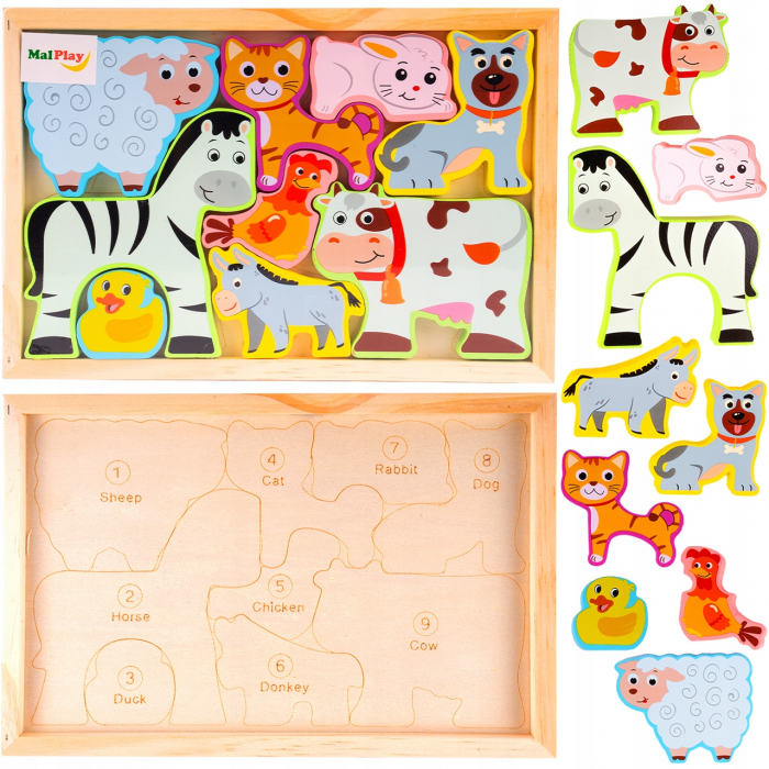 Puzzle din lemn , ferma animalelor, Gradina Zoologica [2]
