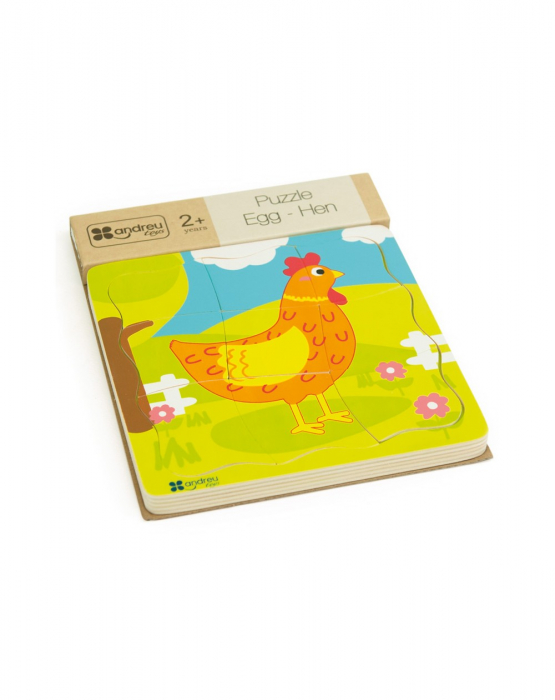 Puzzle suprapus din lemn Gaina, 4 straturi, 22 piese [9]