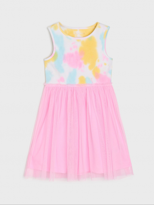 Rochie bumbac cu fusta din tul model Tie-Dye [1]