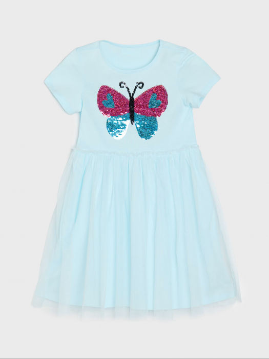 Rochie bumbac cu fusta din tul model Fluture [1]
