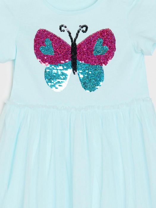 Rochie bumbac cu fusta din tul model Fluture [6]