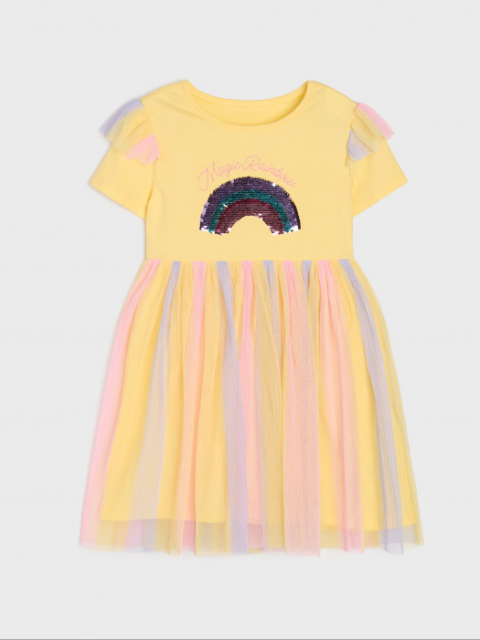 Rochie bumbac cu fusta din tul model Magic Rainbow [1]