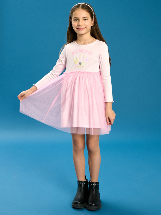 Rochie bumbac maneca lunga, cu fusta din tul Princess [1]