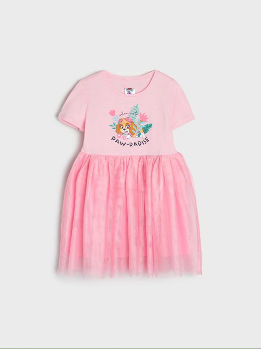 Rochie bumbac cu tul Paw-ridise [1]