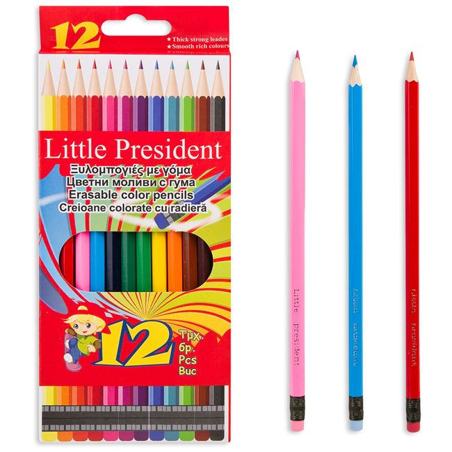 Set 12 creioane colorate Little President [2]