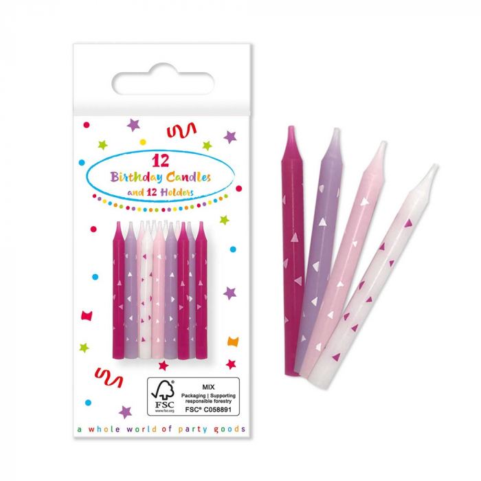 Set 12 lumanari aniversare Unicorn Rainbow Colors [1]