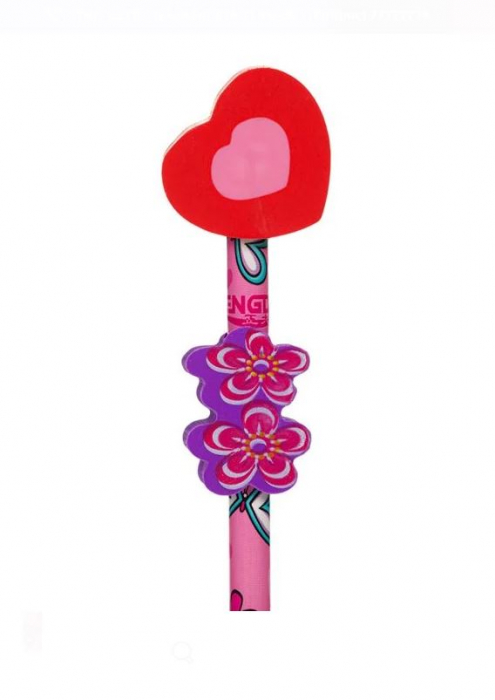 Set 2 creioane Fantezie cu guma de sters Topper Butterfly Heart [3]