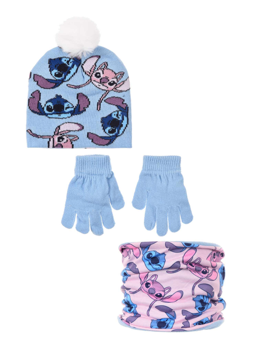 Set 3 piese iarna, caciula, guler si manusi Lilo & Stitch [5]