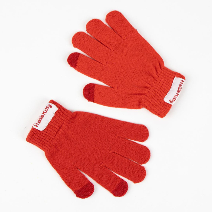 Set 2 piese pentru iarna din acril, caciula si manusi Hello Kitty [4]