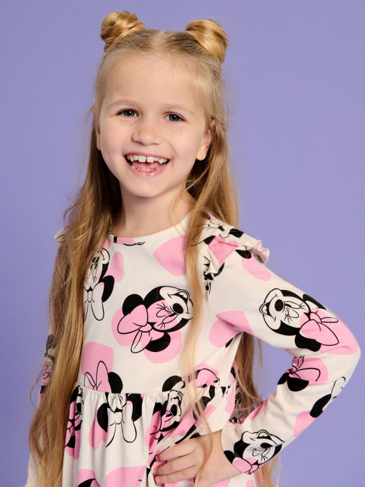 Set 2 rochii bumbac cu maneca lunga Minnie Mouse Disney [4]