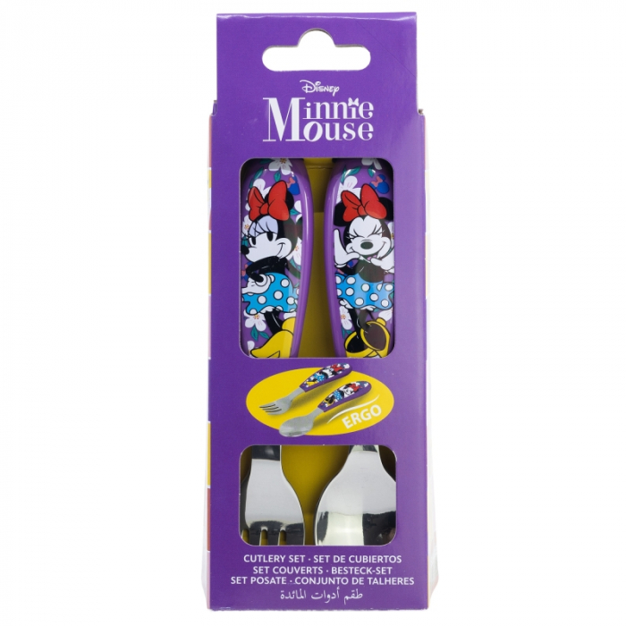 Set 2 tacamuri ergonomice, furculita si lingura pentru copii Minnie Sunshine 9.4 cm [2]