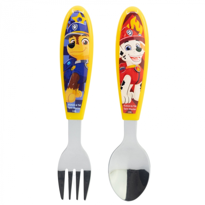 Set 2 tacamuri ergonomice, furculita si lingura pentru copii Paw Patrol 9.4 cm [1]
