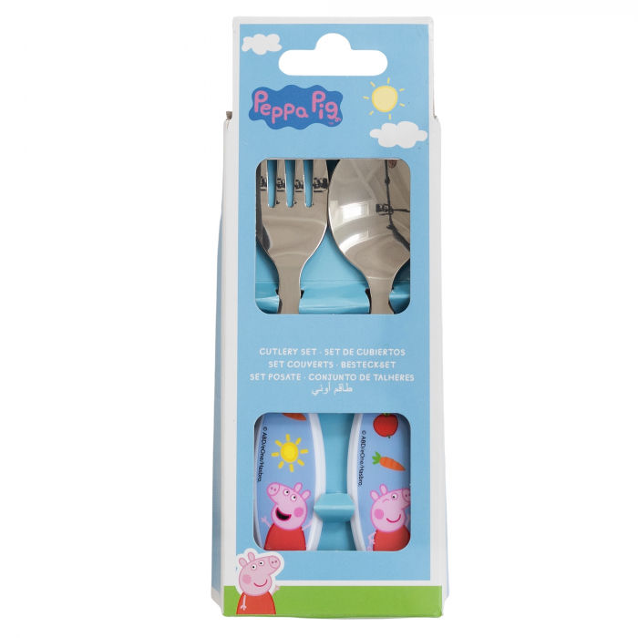 Set 2 tacamuri, furculita si lingura pentru copii Peppa Pig, 15.5 cm [2]