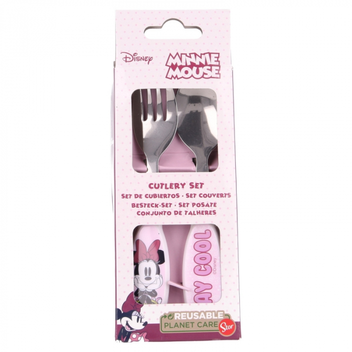 Set 2 tacamuri, furculita si lingura pentru copii Minnie Mouse 15.5 cm [2]
