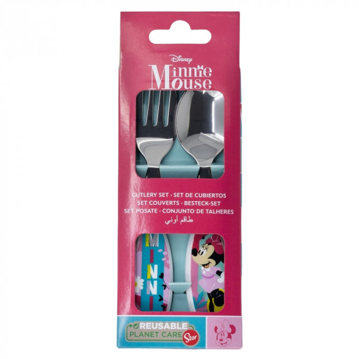 Set 2 tacamuri, furculita si lingura pentru copii Minnie Mouse, Being More Minnie 15.5 cm [2]