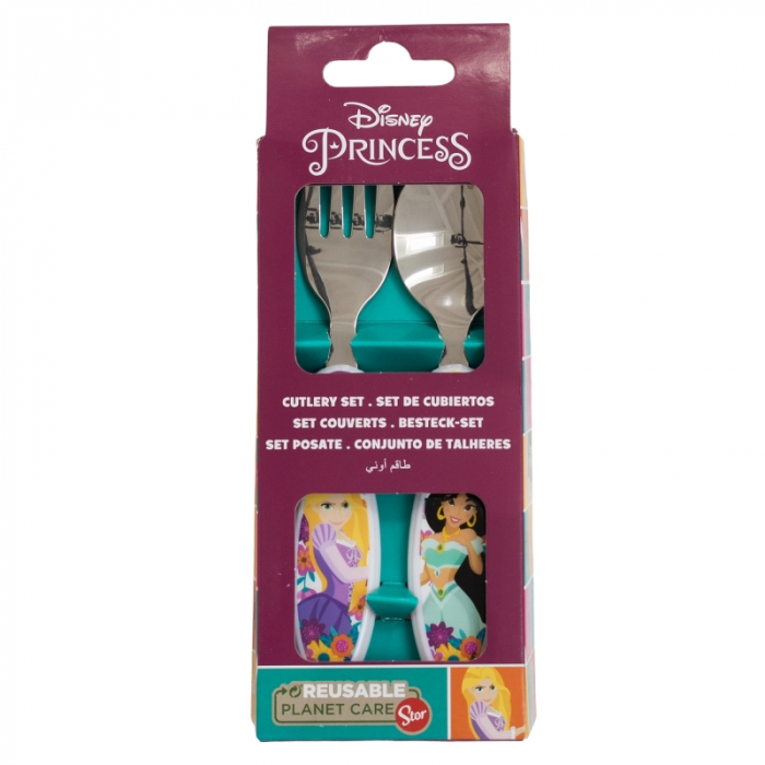 Set 2 tacamuri, furculita si lingura pentru copii Printesele Disney 15.5 cm [2]