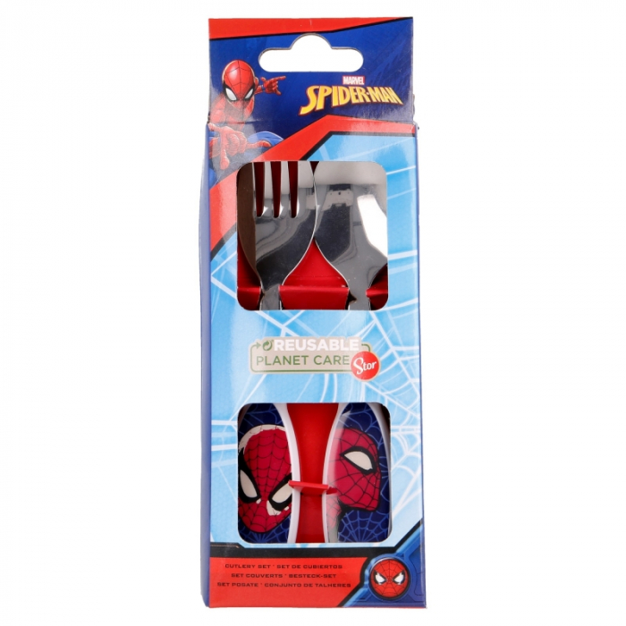Set 2 tacamuri, furculita si lingura pentru copii Spiderman 15.5 cm [2]