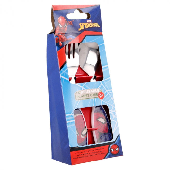 Set 2 tacamuri, furculita si lingura pentru copii Spiderman 15.5 cm [3]