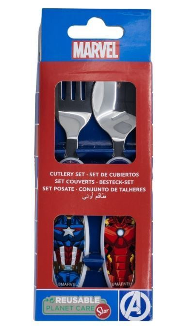Set 2 tacamuri, furculita si lingura pentru copii Avengers 15.5 cm [2]