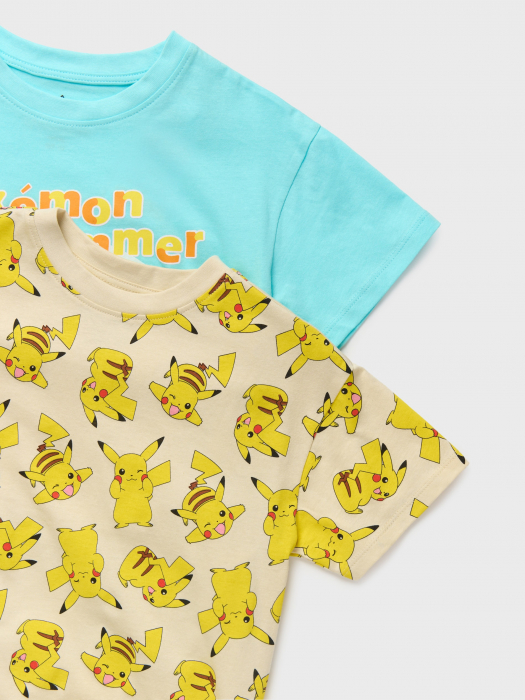 Set 2 tricouri cu maneca scurta, din bumbac Pokemon Summer [4]