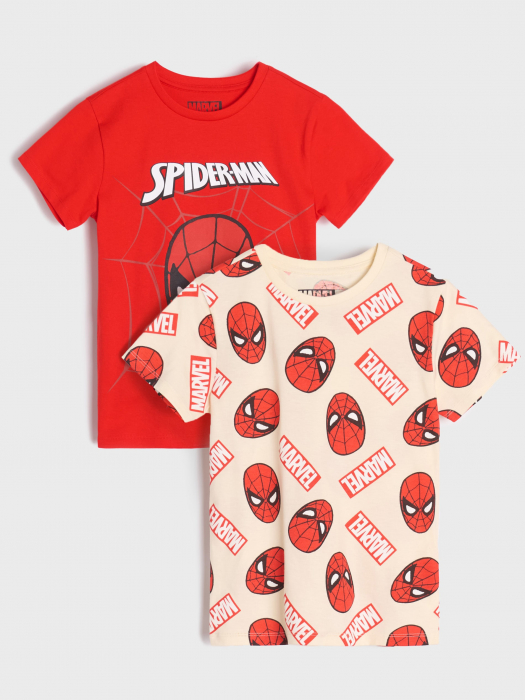 Set 2 tricouri cu maneca scurta, din bumbac Spiderman [1]