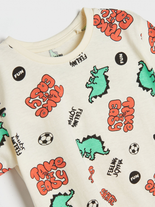 Tricouri din bumbac cu maneca scurta Dino Fun [2]