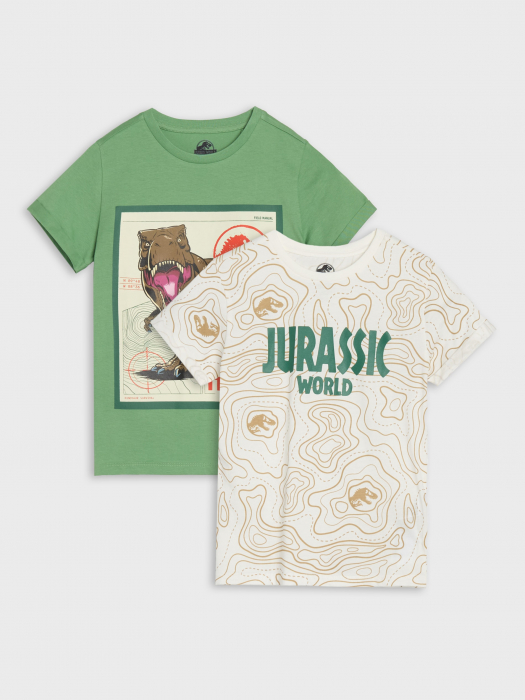 Set 2 tricouri din bumbac cu maneca scurta Jurassic World [1]