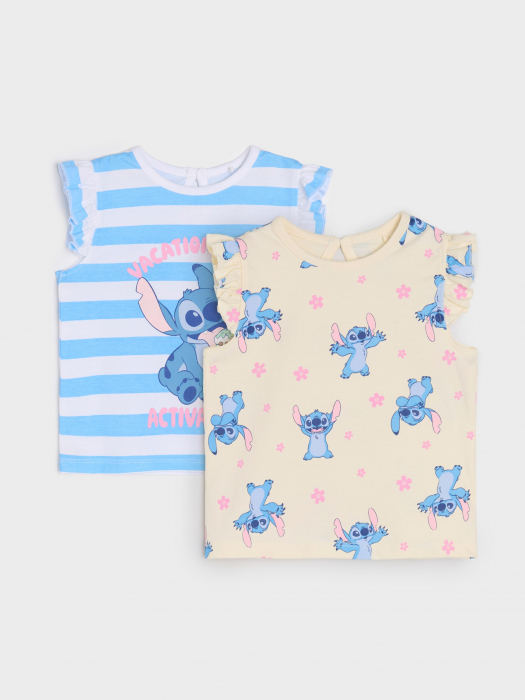 Set 2 tricouri din bumbac cu volan, Lilo & Stitch [1]
