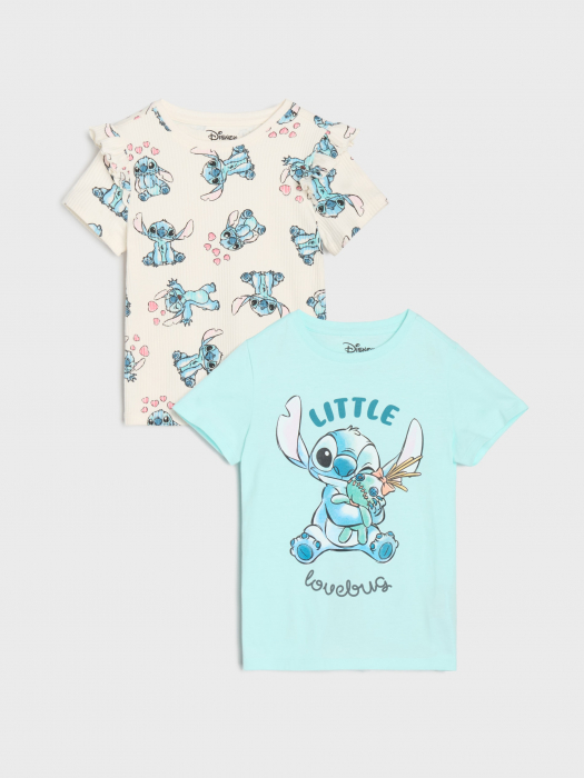 Set 2 tricouri din bumbac pntru fete Stitch Little Hug [1]