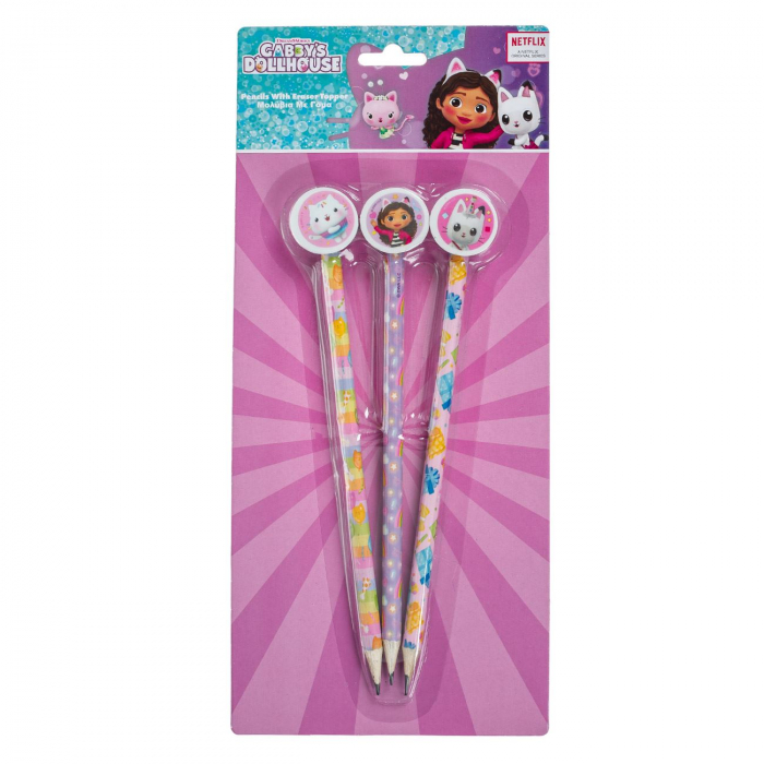 Set 3 creioane cu radiera Gabby's Dollhouse [2]