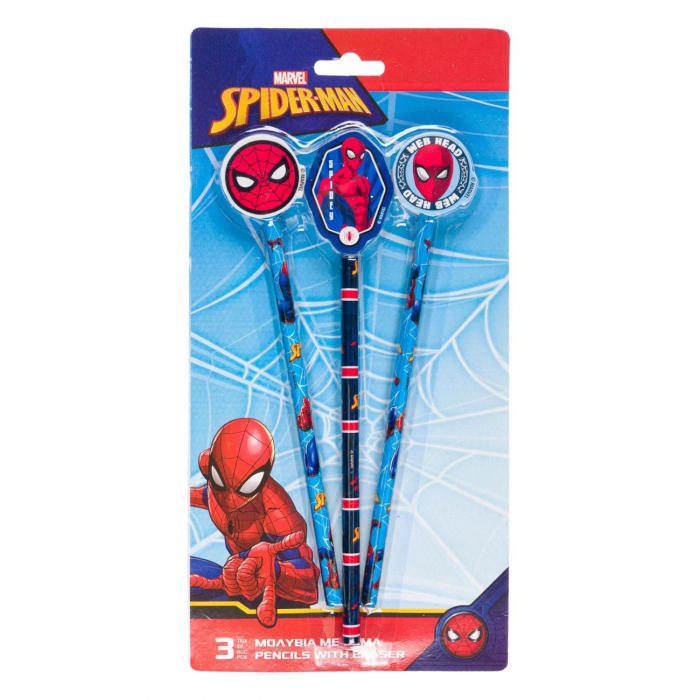 Set 3 creioane cu radiera Spiderman [3]