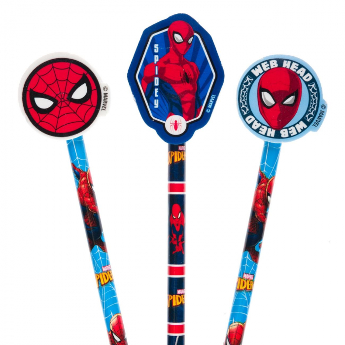 Set 3 creioane cu radiera Spiderman [2]