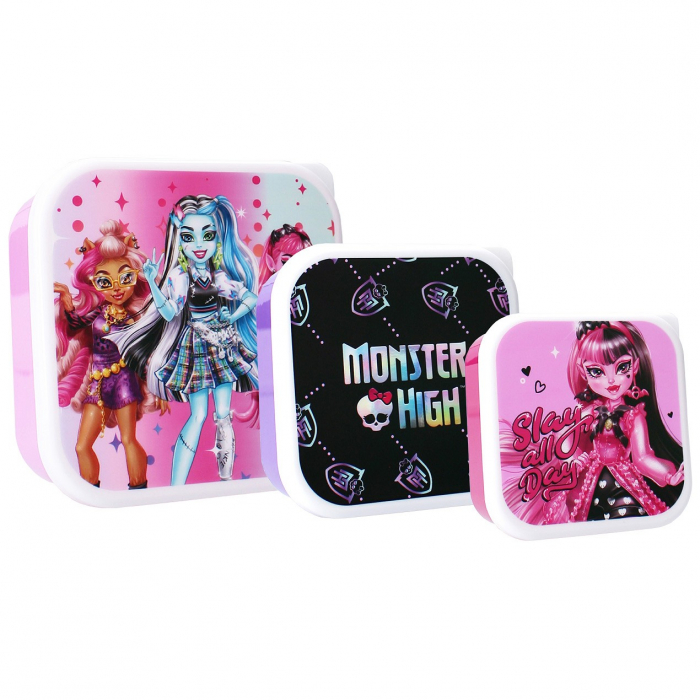 Set 3 cutii snacks cu capac Monster High [1]