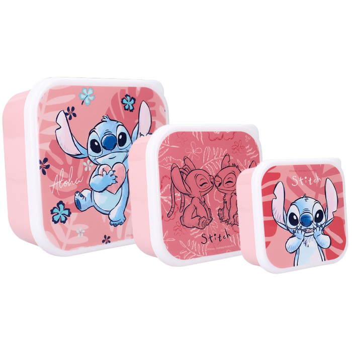 Set 3 cutii snacks cu capac Lilo & Stitch Bon Appetit! [1]